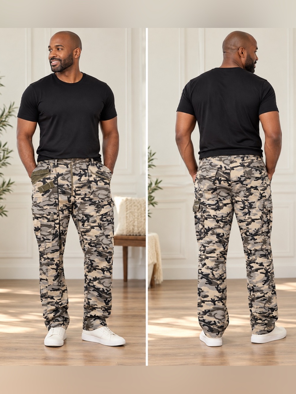 AT LAB by A. Tiziano Men's 44 Camo Cargo Pants Relaxed Fit NWT